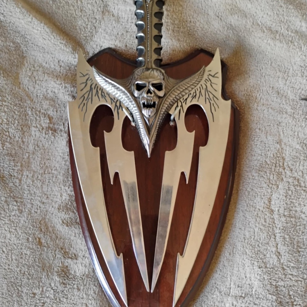 Decorative Silver and Brown Sword Plaque